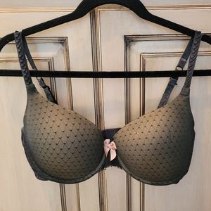 34DD Black and Tan DKNY Push-Up Bra
